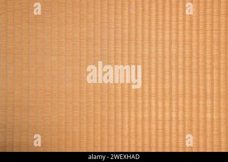 Japanische Tatami Matte Textur, braune Grasmatte Bodenmuster Textur und Hintergrund. Stockfoto