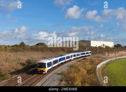 Chiltern Railways Baureihe 165 Turbo Trains 165012 + 165019 vorbei an Bicester South Junction auf der Bicester Link-Strecke Stockfoto