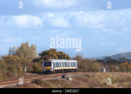 Chiltern Railways Class 168 Clubman Train 168214 vorbei an Bicester South Junction auf der Chiltern Mainline Railway Stockfoto