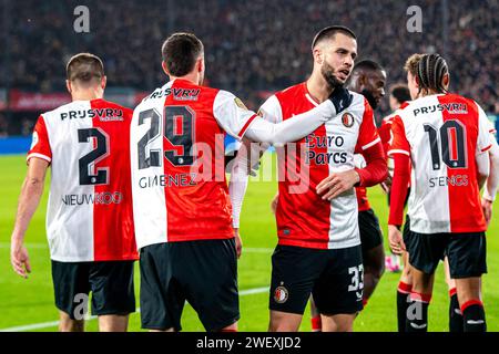 Rotterdam, Niederlande. Januar 2024. ROTTERDAM, 24-01-2024, Stadion Feijenoord/de Kuip, niederländischer Fußball, TOTO KNVB beker, Saison 2023/2024, Feyenoord - PSV, Credit: Pro Shots/Alamy Live News Stockfoto