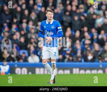 Liverpool, Großbritannien. Januar 2024. Nathan Patterson von Everton, während des Emirates FA Cup Fourth Round Match Everton gegen Luton Town im Goodison Park, Liverpool, Vereinigtes Königreich, 27. Januar 2024 (Foto: Steve Flynn/News Images) in Liverpool, Vereinigtes Königreich am 27. Januar 2024. (Foto: Steve Flynn/News Images/SIPA USA) Credit: SIPA USA/Alamy Live News Stockfoto