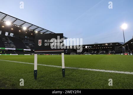 London, Großbritannien. Januar 2024. Eine allgemeine Ansicht des Bodens vor dem Spiel der vierten Runde des FA Cup zwischen Fulham und Newcastle United in Craven Cottage, London am Samstag, den 27. Januar 2024. (Foto: Robert Smith | MI News) Credit: MI News & Sport /Alamy Live News Stockfoto