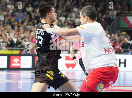 Köln, Deutschland. Januar 2024. Während der EHF Euro 2024 der Männer, dem Halbfinalspiel zwischen Deutschland und der Denmarkat Lanxess-Arena in Köln, Deutschland, am 26. Januar 2024. Foto Laurent Lairys/ABACAPRESS.COM Credit: Abaca Press/Alamy Live News Stockfoto