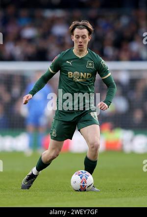 Callum Wright von Plymouth Argyle während des Spiels der vierten Runde des Emirates FA Cup in Elland Road, Leeds. Bilddatum: Samstag, 27. Januar 2024. Stockfoto