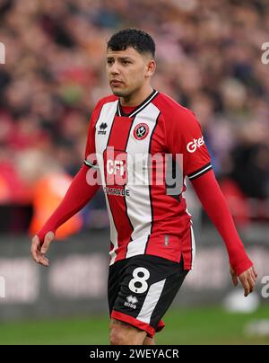 Gustavo Hamer von Sheffield United während des Spiels der vierten Runde des Emirates FA Cup in der Bramall Lane, Sheffield. Bilddatum: Samstag, 27. Januar 2024. Stockfoto