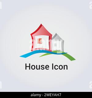 Haus, Haus-Icon-Logo - Grafikelement - Illustration - handgezeichnetes Design für das Real Estate Business Branding Stock Vektor