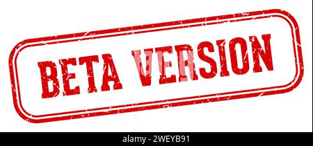 Beta-Versionsstempel. Rechteckiger Stempel der Beta-Version isoliert auf weißem Hintergrund Stock Vektor