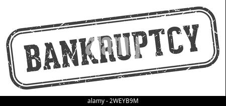 Insolvenzstempel. Konkurs rechteckiger Stempel isoliert auf weißem Hintergrund Stock Vektor