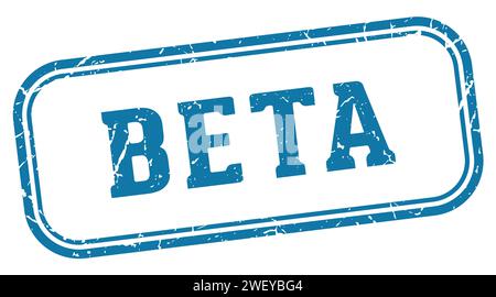 Beta-Stempel. Rechteckiger Beta-Stempel isoliert auf weißem Hintergrund Stock Vektor