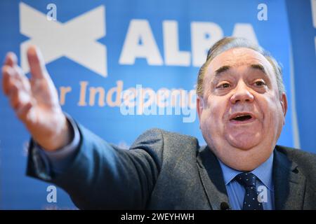 Edinburgh Schottland, Vereinigtes Königreich 27. Januar 2024. Alex Salmond vom Charteris Centre für die YES Road to Independence Veranstaltung. Credit sst/alamy Live News Stockfoto