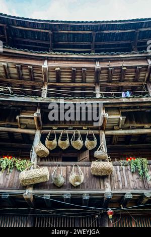 Shunyu Lou, eines der größten tulou-Gebäude im Bezirk Nanjing, Provinz Fujian, China Stockfoto