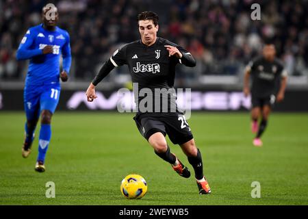 Turin, Italien. Januar 2024. Fabio Miretti vom Juventus FC in Aktion während des Fußballspiels der Serie A zwischen Juventus FC und Empoli FC im Juventus Stadion in Turin (Italien) am 27. Januar 2024. Quelle: Insidefoto di andrea staccioli/Alamy Live News Stockfoto