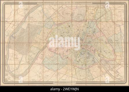 Andriveau-Goujon, Plan géométral de Paris et de ses agrandissments, 1858 - David Rumsey. Stockfoto