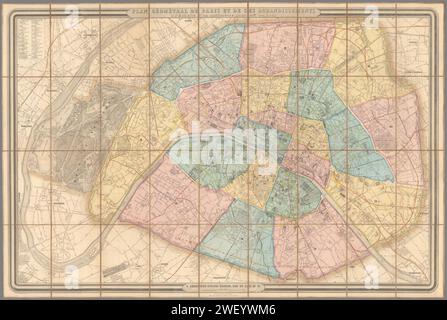 Andriveau-Goujon, Plan géométral de Paris et de ses agrandissments, 1861 - David Rumsey. Stockfoto