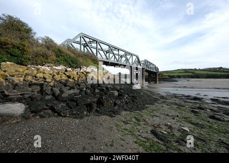 Little Petherick Creek Bridge LSWR Bridge 153 gebaut 1899 Padstow Cornwall UK Stockfoto