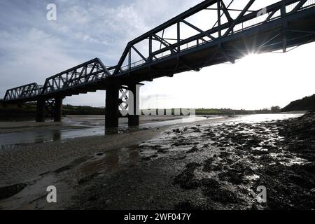 Little Petherick Creek Bridge LSWR Bridge 153 gebaut 1899 Padstow Cornwall UK Stockfoto