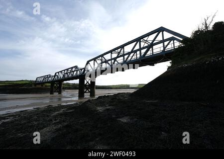 Little Petherick Creek Bridge LSWR Bridge 153 gebaut 1899 Padstow Cornwall UK Stockfoto