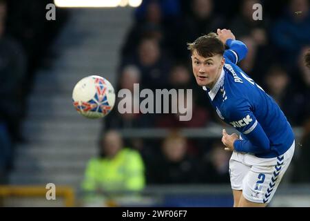 Liverpool, Großbritannien. Januar 2024. Nathan Patterson aus Everton. Emirates FA Cup, Spiel der 4. Runde, Everton gegen Luton Town im Goodison Park in Liverpool am Samstag, den 27. Januar 2024. Dieses Bild darf nur für redaktionelle Zwecke verwendet werden. Nur redaktionelle Verwendung, Bild von Chris Stading/Andrew Orchard Sportfotografie/Alamy Live News Credit: Andrew Orchard Sportfotografie/Alamy Live News Stockfoto