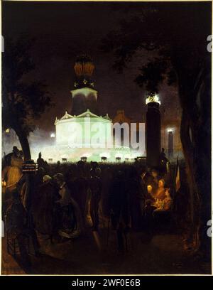 Anonym - Fête commémorative en l'honneur des victimes de juillet 1830, sur la Place de la Bastille, le 27 juillet 1831 Stockfoto