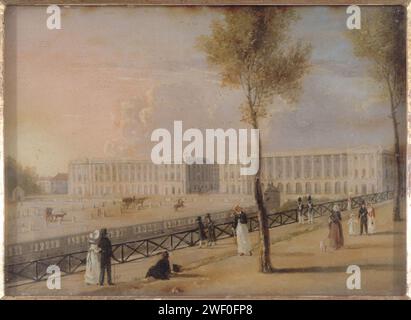 Anonym - La Place de la Concorde vue de la Terrasse du jardin des Tuileries, Vers 1820 Stockfoto