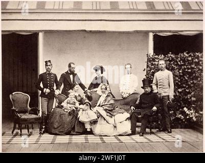 Erzherzog Franz Karl von Österreich (1802–1878) und seine Familie. Stockfoto