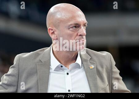 Heidelberg, Deutschland. Januar 2024. Rodrigo Pastore (Trainer, Head Coach, Chemnitz), Einzelbild, Einzelfoto, Aktion, 27.01.2024, Heidelberg (Deutschland), Basketball, Bundesliga, MLP Academics Heidelberg - NINERS Chemnitz Credit: dpa/Alamy Live News Stockfoto