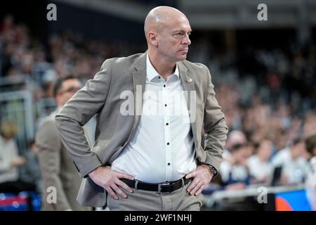 Heidelberg, Deutschland. Januar 2024. Rodrigo Pastore (Trainer, Head Coach, Chemnitz), Einzelbild, Einzelfoto, Aktion, 27.01.2024, Heidelberg (Deutschland), Basketball, Bundesliga, MLP Academics Heidelberg - NINERS Chemnitz Credit: dpa/Alamy Live News Stockfoto