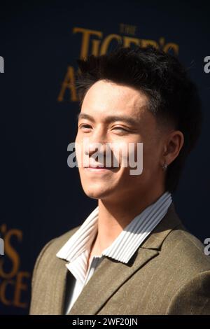 Los Angeles, Kalifornien, USA 27. Januar 2024 Schauspieler Brandon Soo Hoo nimmt am 27. Januar 2024 Paramount+ 'A Tiger's ApprenticeÓ Premiere im Sherry Lansing Theatre in den Paramount Studios in Los Angeles, Kalifornien, USA, auf. Foto: Barry King/Alamy Live News Stockfoto