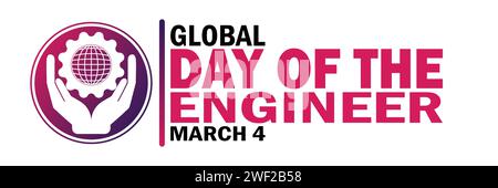 Global Day Of The Engineer Vector Illustration. März. Geeignet für Grußkarten, Poster und Banner. Stock Vektor