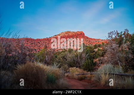 Ein Blick auf den Eingang des Bunting Trail in Kanab, Utah Stockfoto