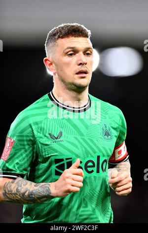 London, Großbritannien. Januar 2024. Kieran Trippier von Newcastle United während des Spiels der 4. Runde des Fulham FC gegen Newcastle United FC Emirates FA Cup am 27. Januar 2024 im Craven Cottage, London, England, Vereinigtes Königreich Credit: Every Second Media/Alamy Live News Stockfoto