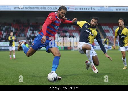 Sydney Ibie von Dagenham und Redbridge und Alex Penny von Kidderminster Harriers während Dagenham & Redbridge vs Kidderminster Harriers, Vanarama Nationa Stockfoto