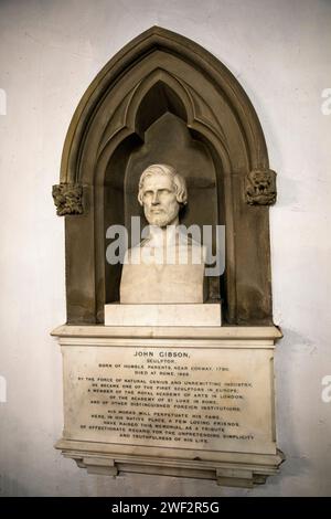 Vereinigtes Königreich, Wales, Gwynedd, Conwy (Conway), St. Mary’s Church, gedenkstätte für den Bildhauer John Gibson Stockfoto