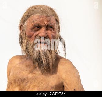 Nachbildung von Oetzi dem Similaun im Südtiroler Archäologiemuseum in Bozen, Südtirol, Trentino Südtirol, Norditalien Stockfoto