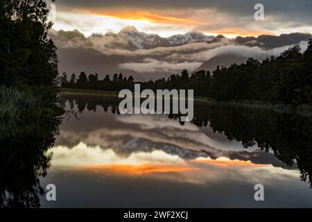 Sunrise in the Mt Mount Cook National Park in New Zealand. Stockfoto