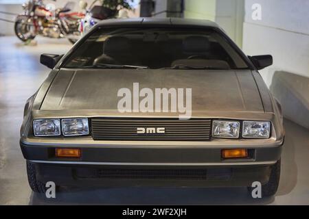 Kvarndrup, Dänemark, 13. Januar 2024: Berühmtes JMC DeLorean Stockfoto