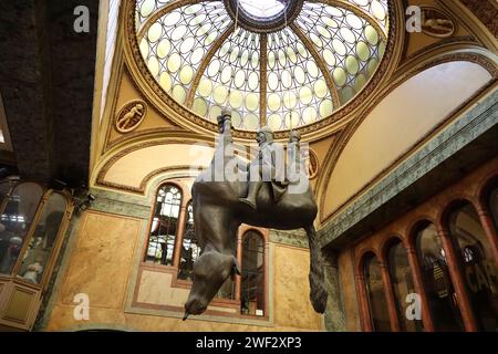 Die Statue des Heiligen Wenzels (David Cerny), Tschechische Republik, Prag Stockfoto