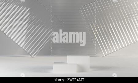 Abstrakte Umgebung 3D-Produktpräsentation für Online-Werbekampagnen, am besten für die Anzeige und Präsentation von Kosmetik- und Hautpflegeprodukten Stockfoto