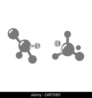 Symbol für Molekülstruktur-Vektor. Einfaches Glyphensymbol. Stock Vektor