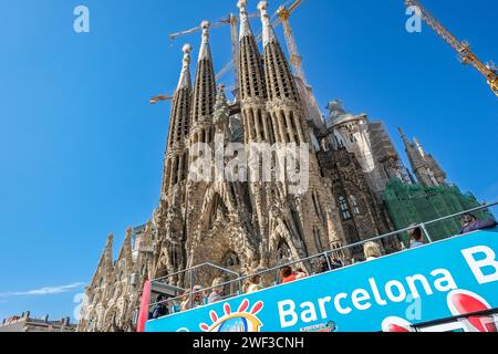 Sagrada Familia – berühmte Kathedrale in Barcelona, entworfen von Antoni Gaudi. Stockfoto