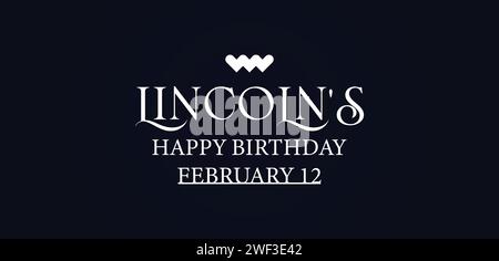 Alles Gute zum Geburtstag Lincolns Text Illustration Design Stock Vektor
