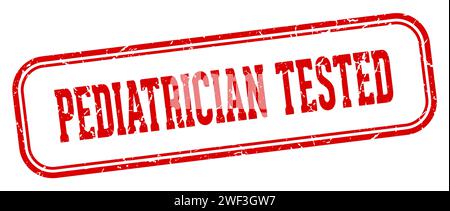 Pädiatrisch geprüfte Marke. Pädiater geprüfte rechteckige Stempel isoliert auf weißem Hintergrund Stock Vektor