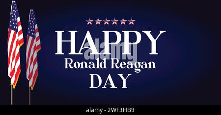 Happy Ronald Reagan Day Text Illustration Design Stock Vektor