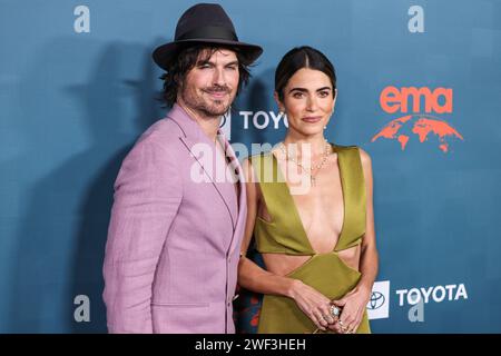 HOLLYWOOD, LOS ANGELES, KALIFORNIEN, USA - 27. JANUAR: Ian Somerhalder und seine Frau Nikki Reed kommen am 27. Januar 2024 zur 33. Jährlichen Environmental Media Association Awards Gala in den Sunset Las Palmas Studios in Hollywood, Los Angeles, Kalifornien, USA. (Foto: Xavier Collin/Image Press Agency) Stockfoto