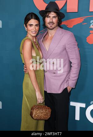 Hollywood, Usa. Januar 2024. HOLLYWOOD, LOS ANGELES, KALIFORNIEN, USA - 27. JANUAR: Nikki Reed und Ehemann Ian Somerhalder kommen zur 33. Jährlichen Environmental Media Association Awards Gala, die am 27. Januar 2024 in den Sunset Las Palmas Studios in Hollywood, Los Angeles, Kalifornien, USA, stattfindet. (Foto: Xavier Collin/Image Press Agency) Credit: Image Press Agency/Alamy Live News Stockfoto