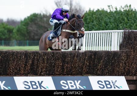 Doncaster Racecourse, Großbritannien. Januar 2024. Einige Scope und Gavin Sheehan gewannen die SBK Handicap Chase für Trainer Richard Hobson und Besitzer Rubicon Racing. Credit JTW equine Images / Alamy Live News Stockfoto