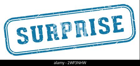 Überraschungsstempel. Überraschung rechteckiger Stempel isoliert auf weißem Hintergrund Stock Vektor