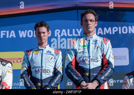 Gap, Fürstentum Monaco. Januar 2024. Das Letzte Podium Power Stage Während Der Fia Rallye Weltmeisterschaft Wrc Rallye Automobile Monte-Carlo 2024 28. Januar Gap, Frankreich Credit: Independent Photo Agency/Alamy Live News Stockfoto