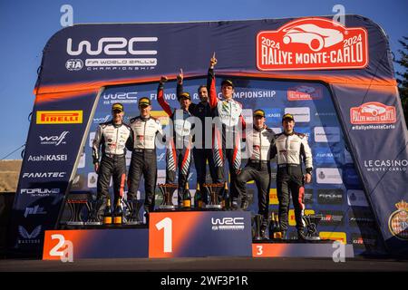 Gap, Fürstentum Monaco. Januar 2024. Das Letzte Podium Power Stage Während Der Fia Rallye Weltmeisterschaft Wrc Rallye Automobile Monte-Carlo 2024 28. Januar Gap, Frankreich Credit: Independent Photo Agency/Alamy Live News Stockfoto