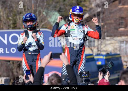 Gap, Fürstentum Monaco. Januar 2024. Das Letzte Podium Power Stage Während Der Fia Rallye Weltmeisterschaft Wrc Rallye Automobile Monte-Carlo 2024 28. Januar Gap, Frankreich Credit: Independent Photo Agency/Alamy Live News Stockfoto